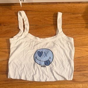 Villanova Cotton Candy LA White Ribbed Top